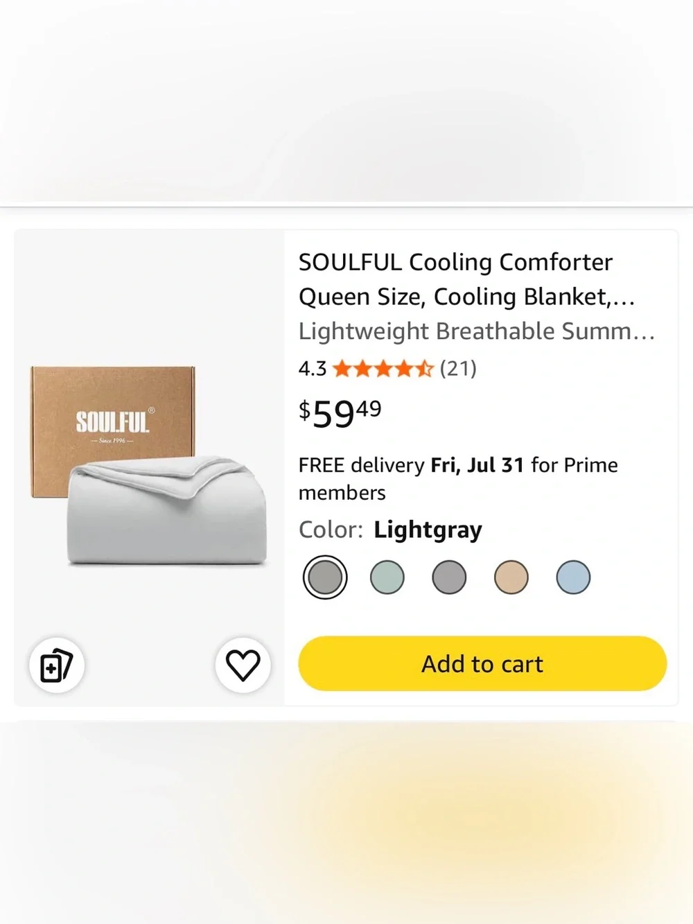 Soulful Luxury lightweight cooling Comforter - Soft Microfiber Bedding